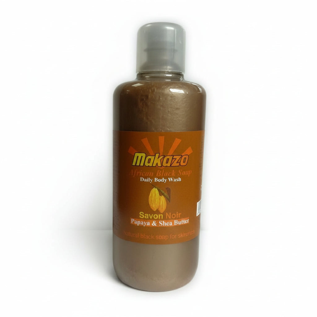 Nettoyant quotidien pour le corps au savon noir africain Makazo -977 ml