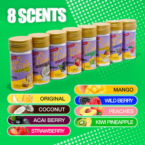 EBIN NEW YORK Edge Tamer Hair Sleek Stick Extreme Firm Hold – 75g / 2.7 Oz | Acai Berry, Coconut, Kiwi Pineapple, Mango, Original, Peaches, Strawberry, Wild Berry