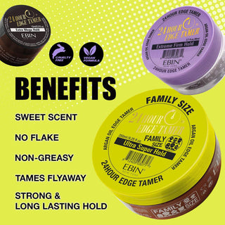 Ebin 24 Hour Edge Tamer Ultra Super Hold 80ml | Extreme Hold, Smooth & Sleek Edges