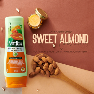 Vatika Naturals Sweet Almond Conditioner 200ml | Hydrate, Nourish & Smooth Hair
