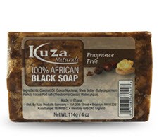 KUZA 100% African Black Soap Fragrance Free-114g/4oz