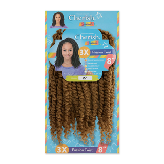 Cherish Junior Kids Bulk Passion Twist 3X Pack 8 inch synthetic braiding hair for kids