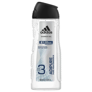 adidas adipure 3in1 shower gel 400ml for body hair face pure performance wash