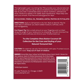 Luster's Pink Shea Butter Coconut Oil Moisturizing Hair Milk 12oz | Hydrate & Control Frizz