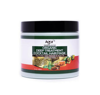 Agor Organic Deep Treatment Cocktail Hair Mask with shea butter ,Gaba, Argan & Avocado oil -430 ml/15 0z