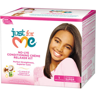 JUST FOR ME NO-LYE CONDITIONING CREME RELAXER KIT SUPER FORMULA - 1 APPLICATION