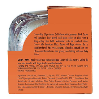 Sunny Isle Jamaican Black Castor Oil Edge Control Gel 3.5oz | Strong Hold & Shine