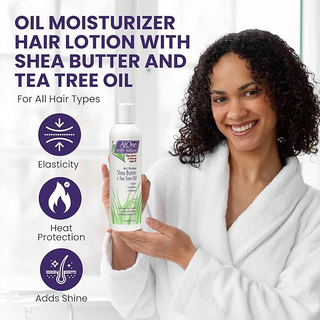 AtOne Anti-Breakage Shea Butter & Tea Tree Oil Moisturizer 8oz | Softens, Conditions, Detangles