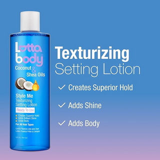 Lotta Body Coconut & Shea Oils Style Me Texturizing Setting Lotion 12oz | Superior Hold & Shine