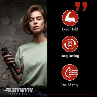 Gummy Professional Keratin Hair Spray Ultra Strong Hold Factor 400ml | Long-Lasting Control