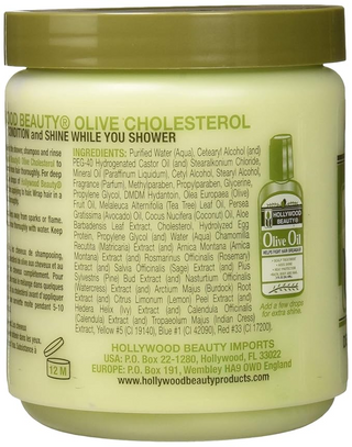 Hollywood Beauty Olive Cholesterol 20oz | Deep Conditioning & Hair Repair Treatment