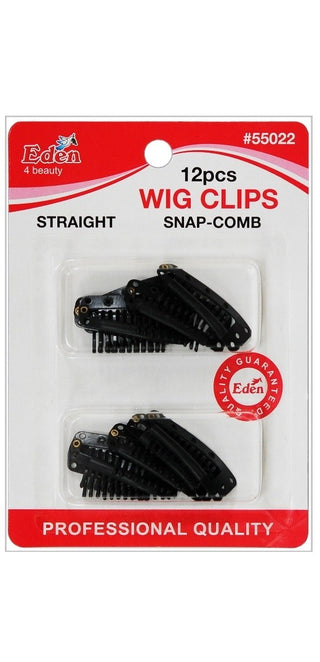 EDEN 12 PCS WIG CLIPS SNAP COMB NO.55022