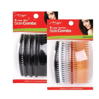 MAGIC COLLECTION 4 LARGE SIDE COMBS NO.7612BLA