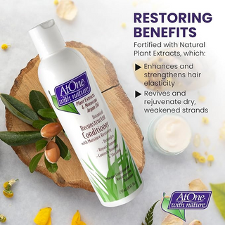 AtOne With Nature Botanical Reconstructor Conditioner 8oz | Detangles, Repairs, Shedding