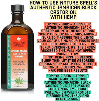 Nature Spell Authentic Jamaican Black Castor Oil with Hemp 150ml | Hair Growth