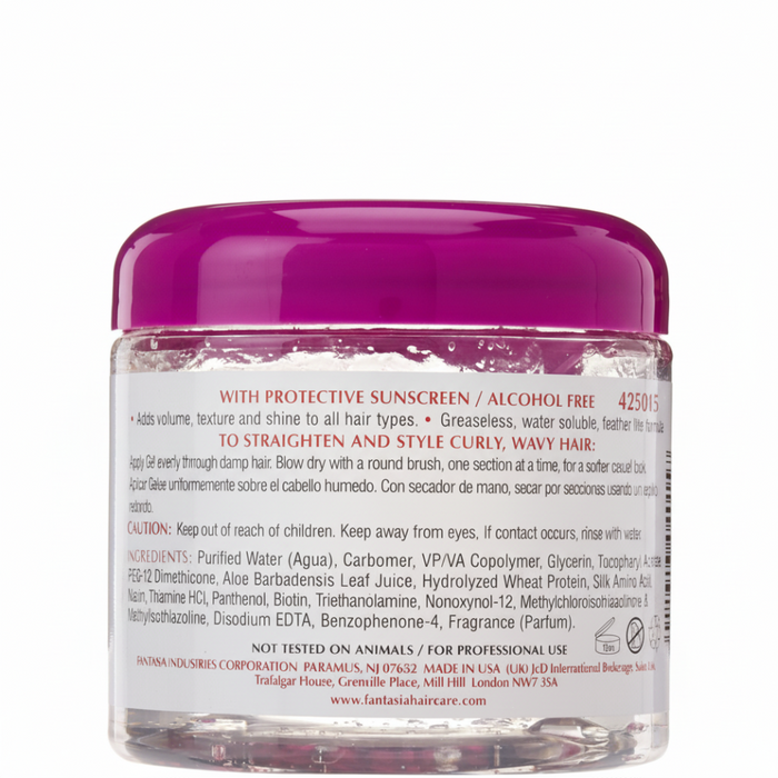 Fantasia IC frizz buster straightening gel 454g sleek smooth frizz free hair gel for long lasting straight shiny humidity resistant styles