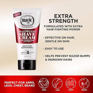 Magic Hair Removal Razorless Shave Cream Extra Strength 6oz