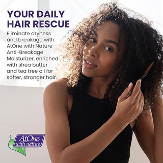 AtOne Anti-Breakage Shea Butter & Tea Tree Oil Moisturizer 8oz | Softens, Conditions, Detangles