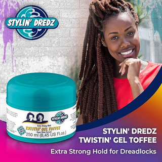 Stylin’ Dredz Twistin’ Gel Toffee Extra Strong Hold 250ml | Non-Flake