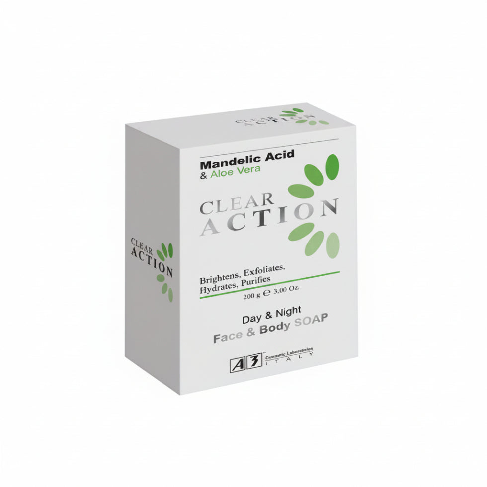 A3 Clear Action Face & Body Soap 200g | Mandelic Acid & Aloe Vera Clea   Beauty Queens Cosmetics