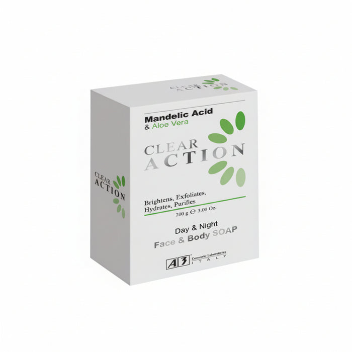 A3 Clear Action Face & Body Soap 200g | Mandelic Acid & Aloe Vera Cleanser