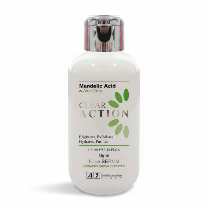 A3 clear action night serum with mandelic acid and aloe vera for smooth glowing skin