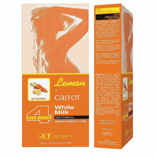 A3 lemon carrot white milk body lotion for bright smooth and hydrated glowing skin