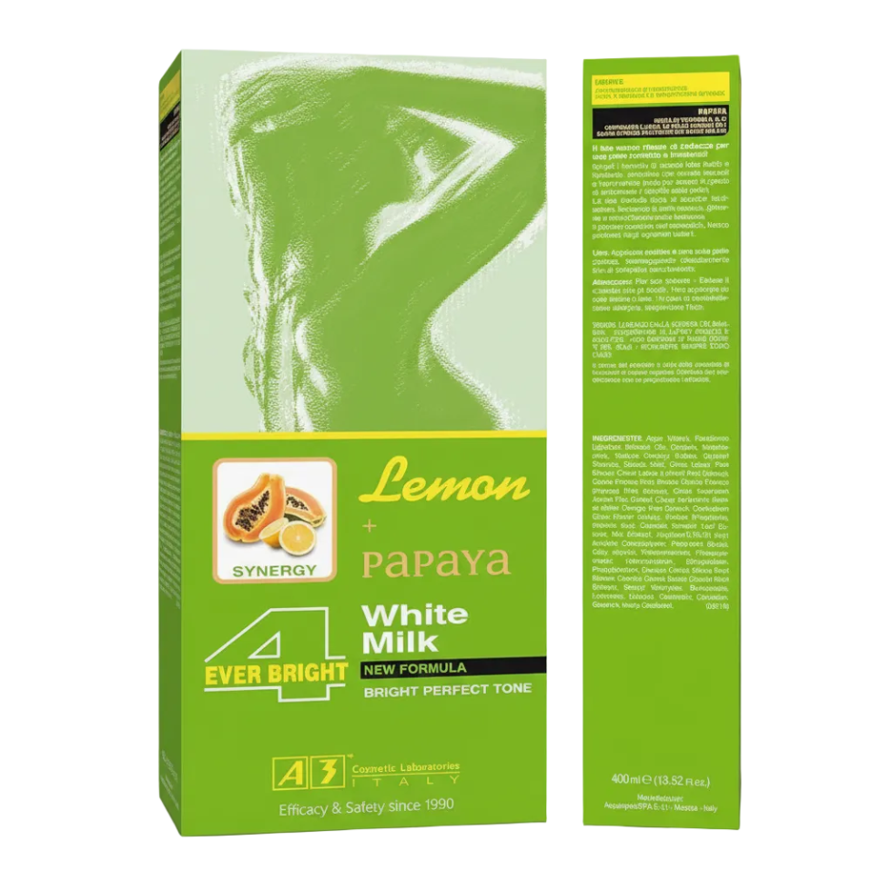 A3 lemon papaya white milk lotion for soft smooth and radiant glowing skin