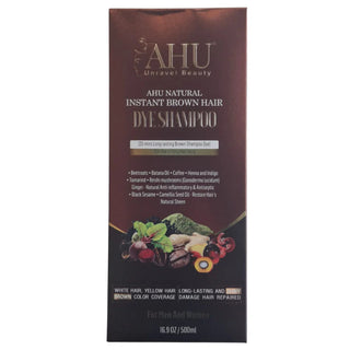 ahu natural instant brown hair dye shampoo 500ml gray coverage natural brown hair color shampoo