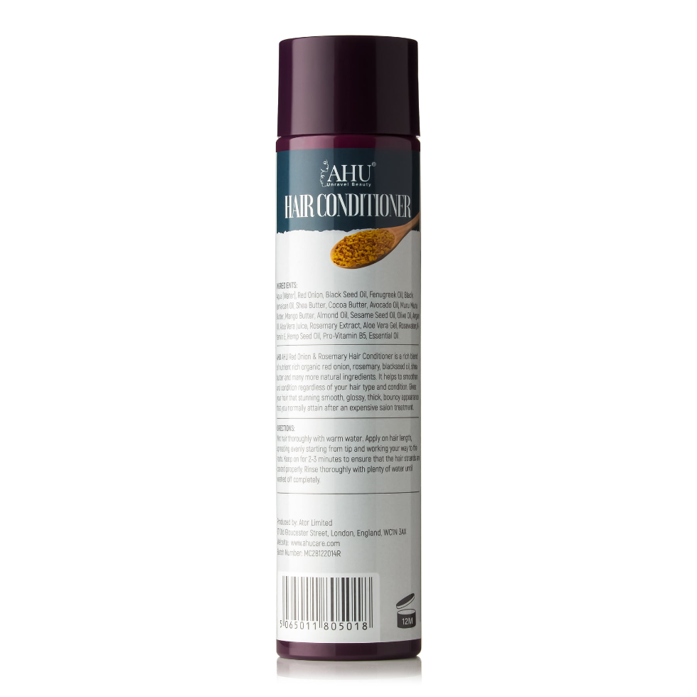 ahu red onion rosemary hair conditioner 300ml smooth strengthen nourish frizz control soft shiny hair