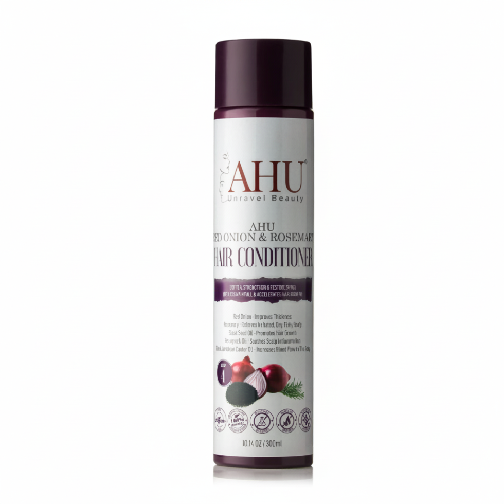 ahu red onion rosemary hair conditioner 300ml smooth strengthen nourish frizz control soft shiny hair