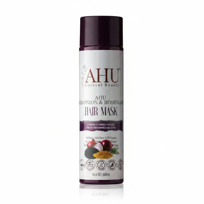 AHU Red Onion & Rosemary Hair Mask 300ml | Deep Repair & Strengthen