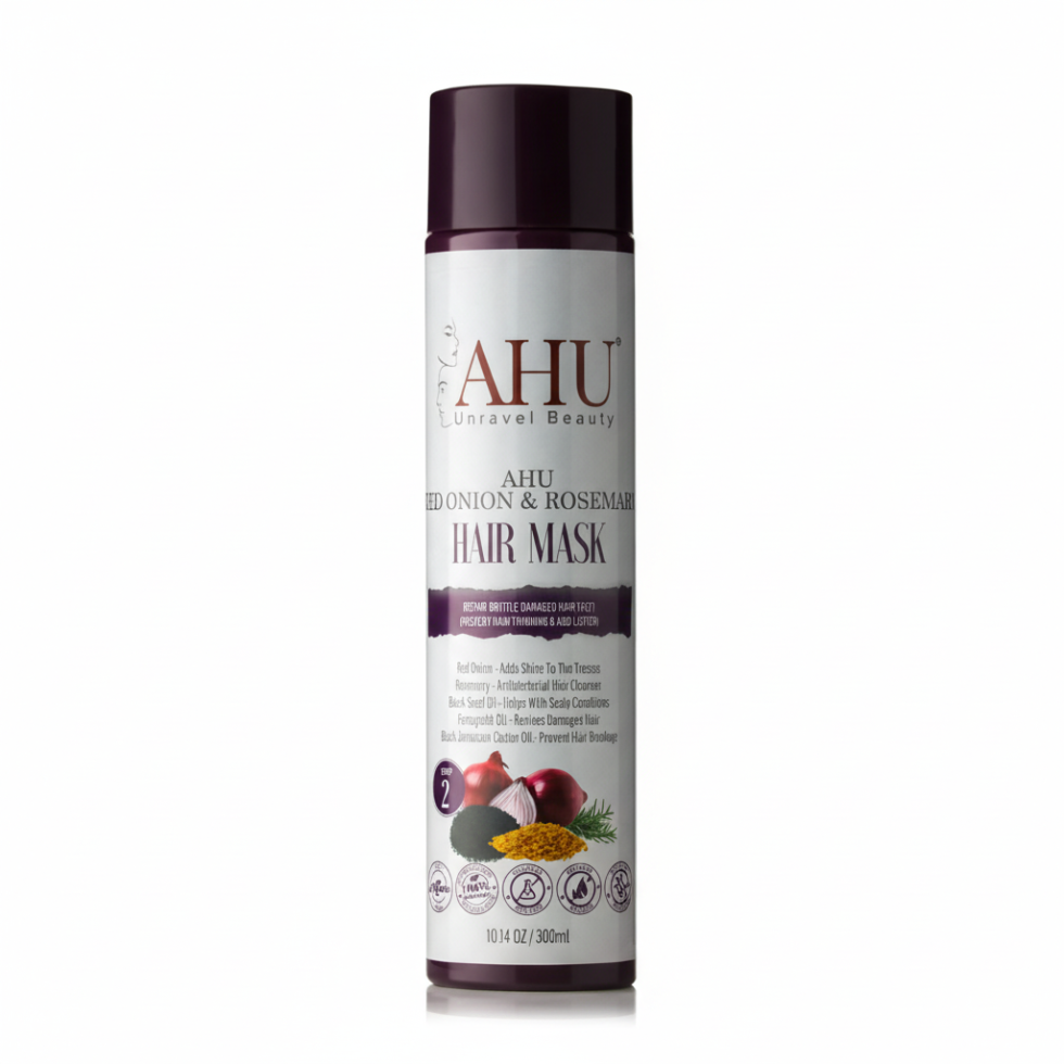ahu red onion rosemary hair mask 300ml deep repair strengthening treatment dry damaged hair care mask