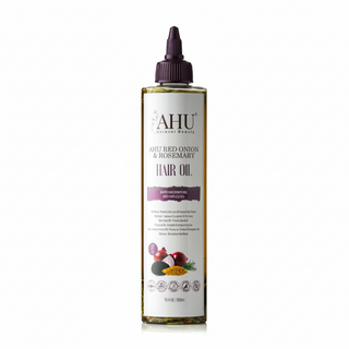 ahu red onion rosemary hair oil 300ml promote hair growth reduce hair fall scalp nourishing oil treatment