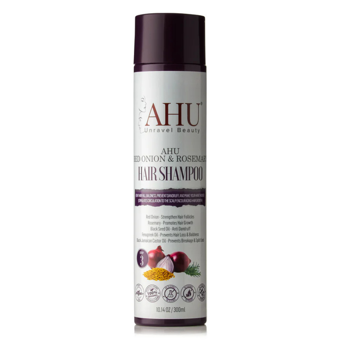 AHU Red Onion & Rosemary Hair Shampoo 300ml | Strengthen & Nourish Hair