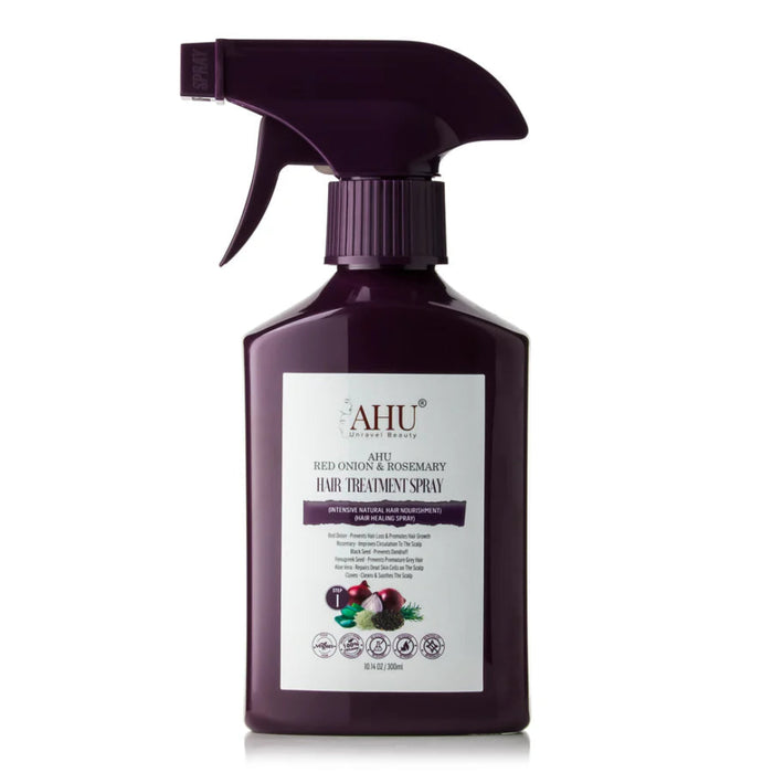 ahu red onion rosemary hair treatment spray 300ml scalp repair hair growth lightweight leave in spray