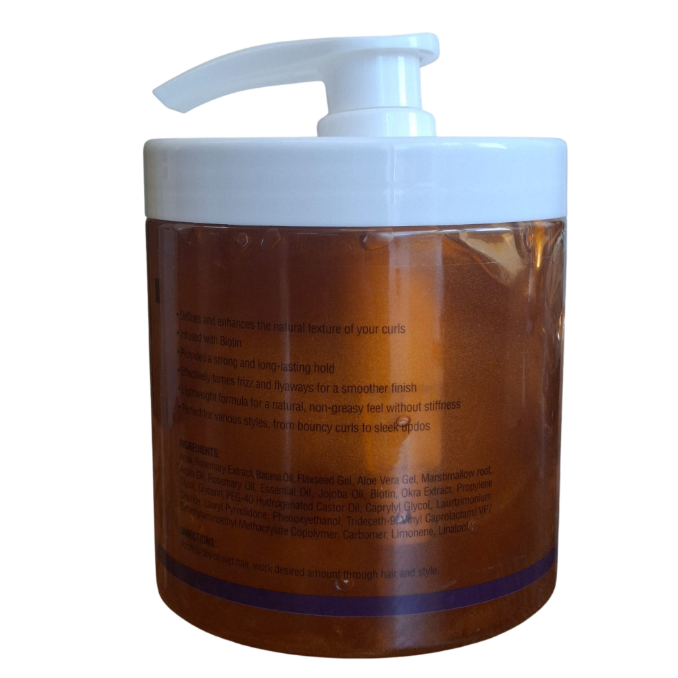 ahu rosemary and batana oil styling curling gel 500ml define curls control frizz soft bouncy hair gel