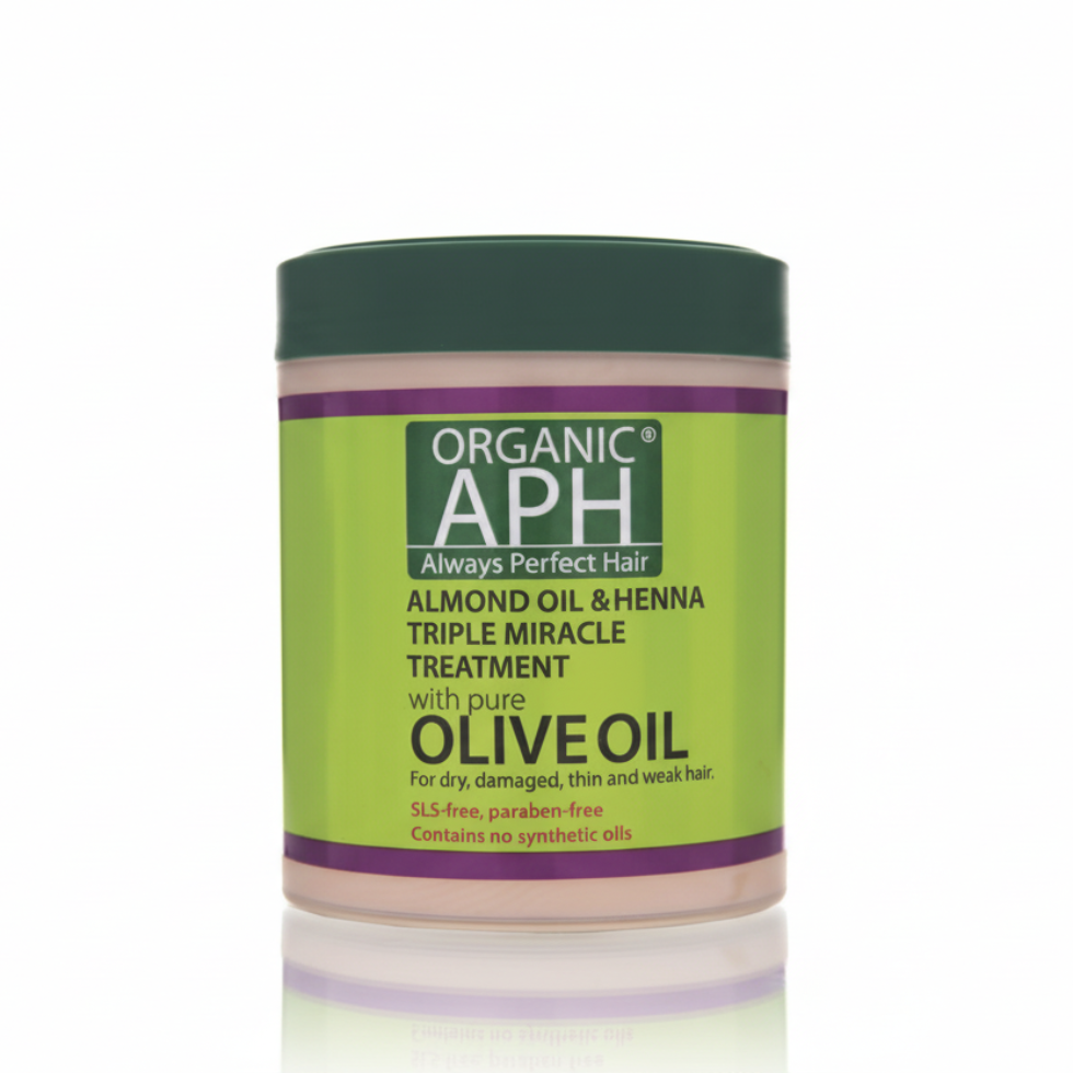 APH olive oil triple miracle hair treatment 500ml repair shine protection for smooth soft hair
