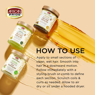 African Pride Moisture Miracle Olive Oil & Tea Tree Oil Max Hold Styling Gel | 18oz | Define & Shine