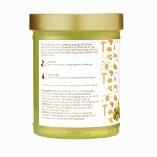African Pride Moisture Miracle Olive Oil & Tea Tree Oil Max Hold Styling Gel | 18oz | Define & Shine