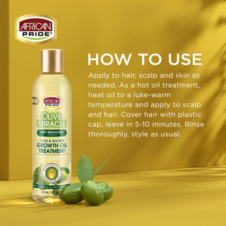 African Pride Olive Miracle Olive & Tea Tree Growth Oil Treatment 237ml/8oz