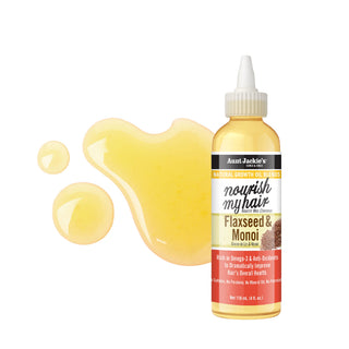aunt jackies flaxseed monoi growth hair oil 4oz nourish strengthen scalp care reduces breakage adds shine