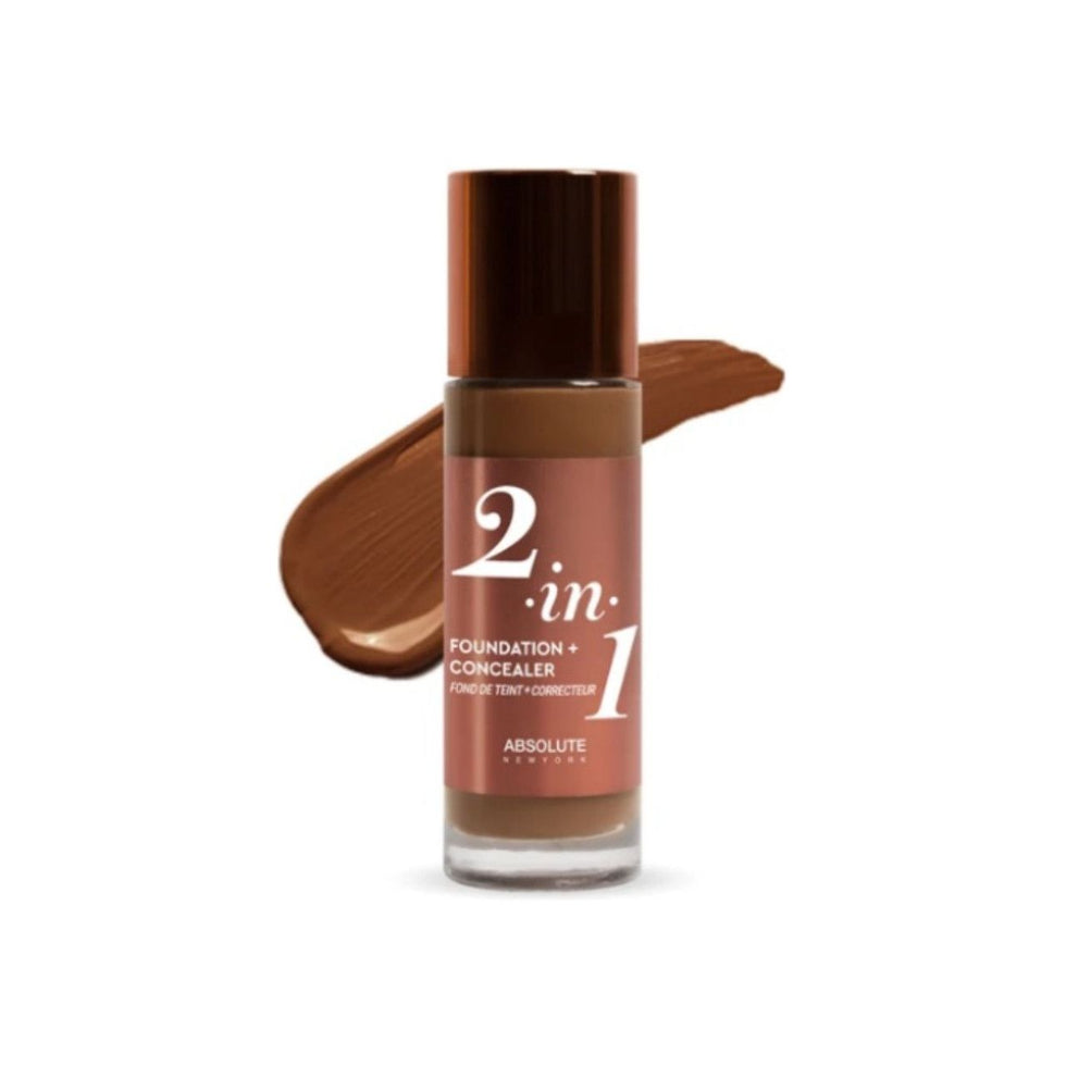 absolute new york 2 in 1 foundation concealer with smooth demi matte buildable coverage makeup finish