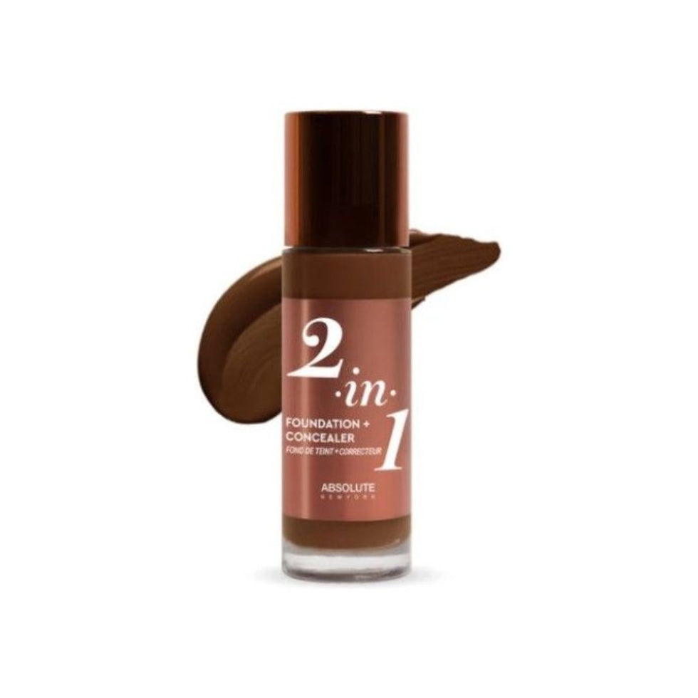 absolute new york 2 in 1 foundation concealer with smooth demi matte buildable coverage makeup finish