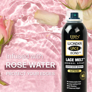 Ebin New York Wonder Lace Bond lace melt aerosol spray rosewater 180ml can