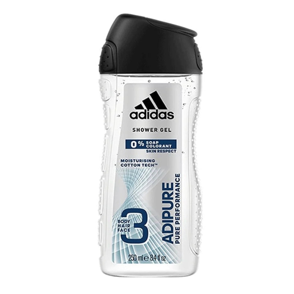 adidas adipure pure performance shower gel 250ml gentle hydrating body wash