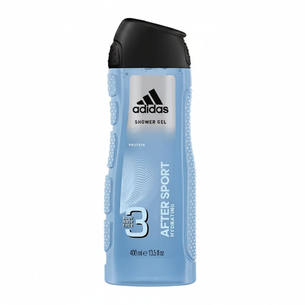 adidas after sport 3in1 shower gel 400ml for body hair face hydrating wash