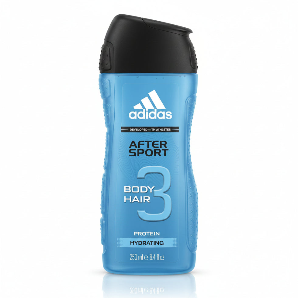 adidas after sport body hair 3 protein hydrating 250ml for post workout hair and body wash