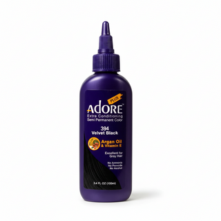 Adore Plus Semi-Permanent Hair Color 394 Velvet Black | Deep & Shiny Hair
