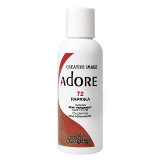 Adore Semi-Permanent Hair Color 72 Paprika 118ml | Bold Warm Red Tone